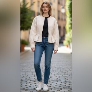 Dala Elegant Cream Peplum Blazer